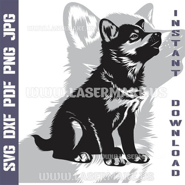 Wolf Puppy SVG laser ready files - 3DWave.us